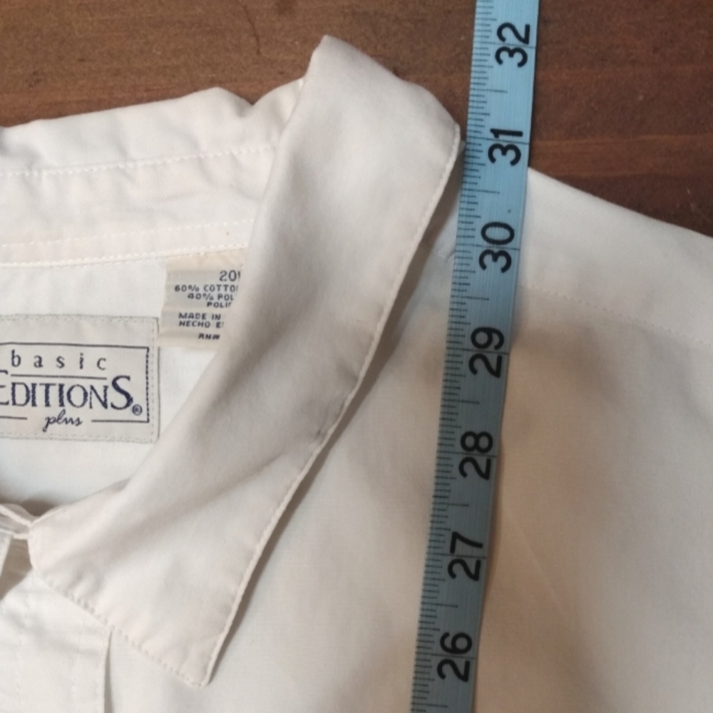 Basic Editions Plus Rolltab Sleeve Button Down Sh… - image 6